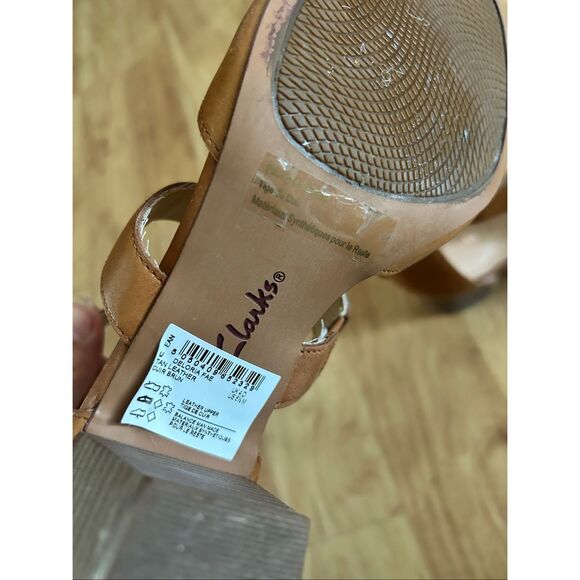 Clarks Deloria Fae Heeled Sandals Upper Leather Brown Women's US 6.5M - Picture 4 of 6
